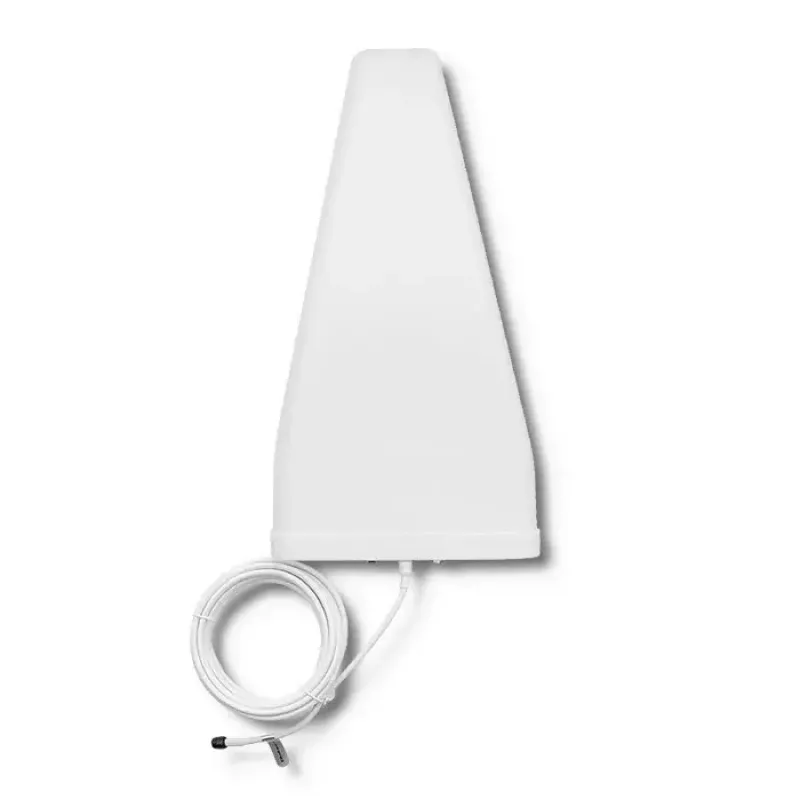 Outdoor 4G LTE Antenne QOLTEC 57021 — 18 dBi Gewinn, 600–2700 MHz, 50 Ω, 50 W, weißes Kunststoffgehäuse