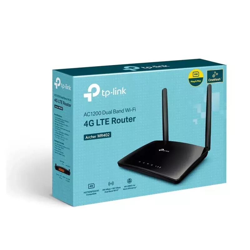 TP-Link Archer MR402 Wireless-Router Fast Ethernet Dual-Band (2,4 GHz / 5 GHz) 4G Schwarz