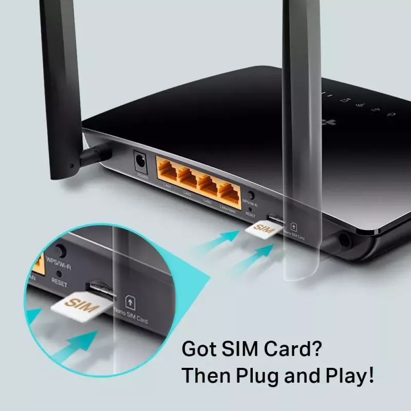 TP-Link Archer MR402 Wireless-Router Fast Ethernet Dual-Band (2,4 GHz / 5 GHz) 4G Schwarz