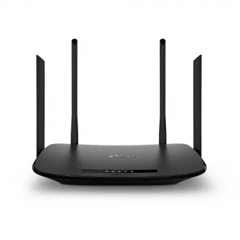 TP-Link AC1200 Wireless VDSL/ADSL Modem Router, Wi-Fi 5 (802.11ac), Dualband (2,4 GHz / 5 GHz), Ethernet LAN, VDSL2, Schwarz, Tischrouter