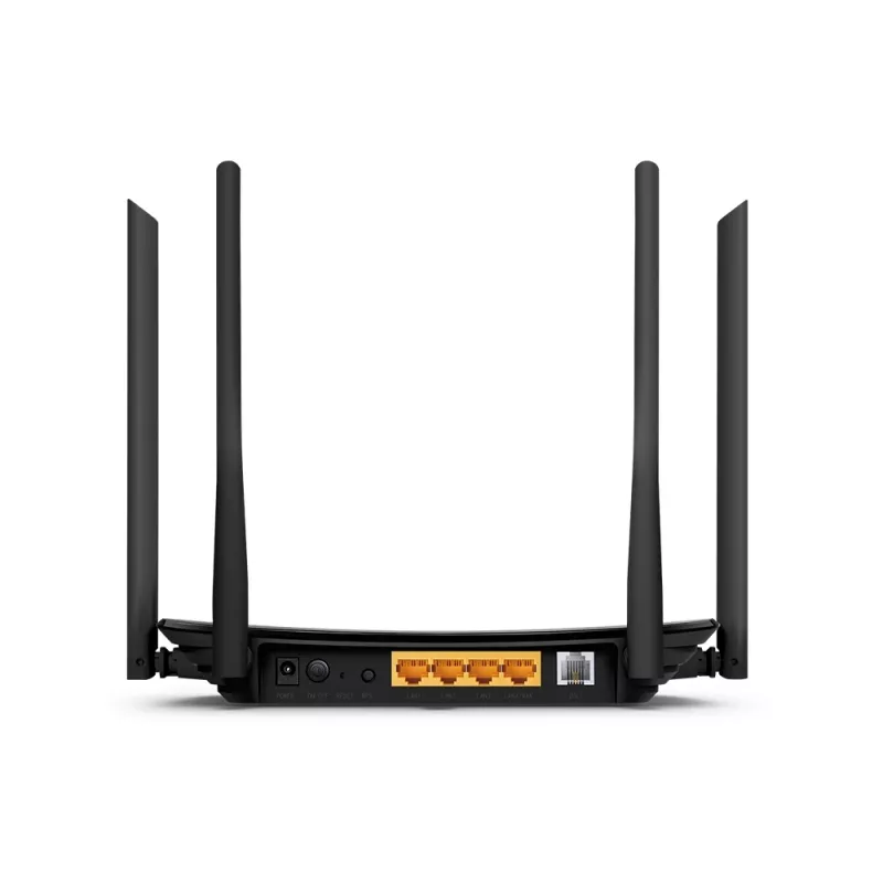 TP-Link AC1200 Wireless VDSL/ADSL Modem Router, Wi-Fi 5 (802.11ac), Dualband (2,4 GHz / 5 GHz), Ethernet LAN, VDSL2, Schwarz, Tischrouter