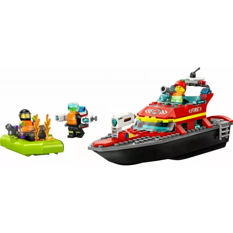 LEGO Spielset Feuerwehr-Rettungsboot 60373 — City Serie, 144 Teile, 3 Minifiguren, Alter 5+, Maße 80×230×70 mm