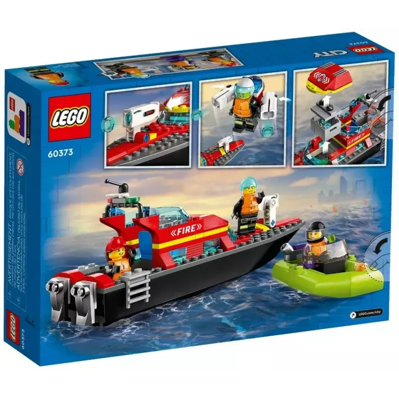 LEGO Spielset Feuerwehr-Rettungsboot 60373 — City Serie, 144 Teile, 3 Minifiguren, Alter 5+, Maße 80×230×70 mm