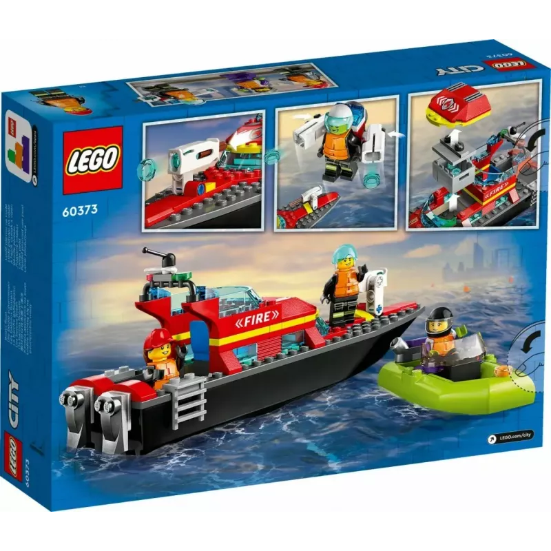 LEGO Spielset Feuerwehr-Rettungsboot 60373 — City Serie, 144 Teile, 3 Minifiguren, Alter 5+, Maße 80×230×70 mm
