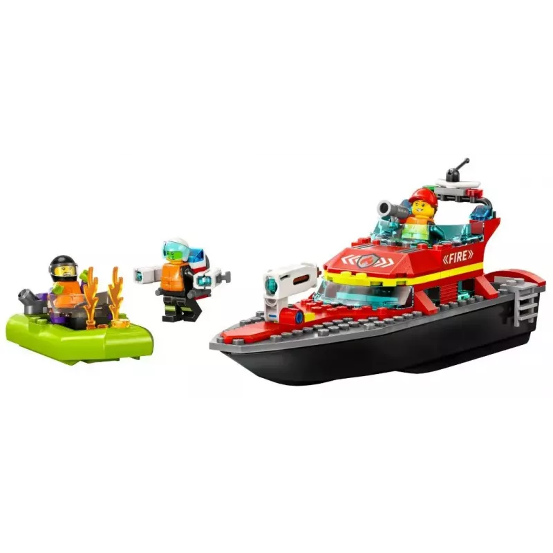 LEGO Spielset Feuerwehr-Rettungsboot 60373 — City Serie, 144 Teile, 3 Minifiguren, Alter 5+, Maße 80×230×70 mm