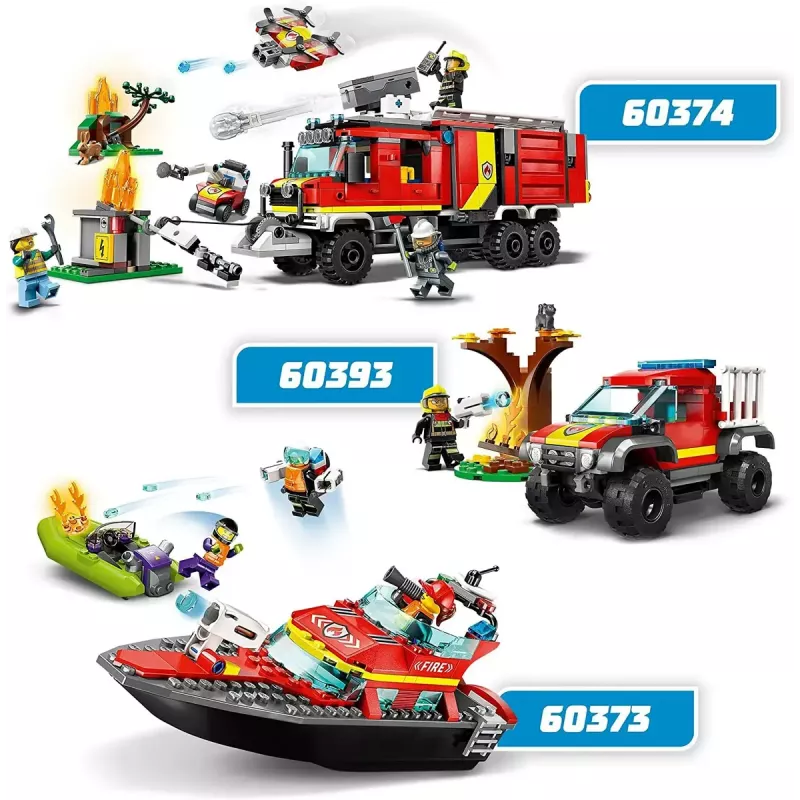 LEGO Spielset Feuerwehr-Rettungsboot 60373 — City Serie, 144 Teile, 3 Minifiguren, Alter 5+, Maße 80×230×70 mm
