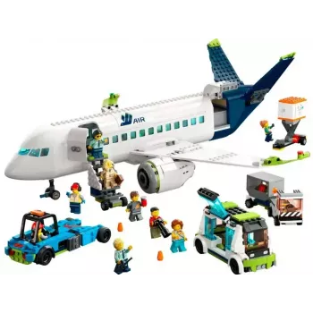 LEGO Passagierflugzeug Bauset 60367 — City-Serie, 913 Teile, 2 Minifiguren, detailliertes Interieur