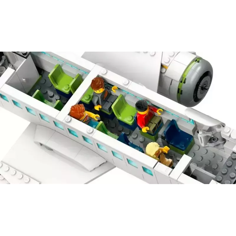 LEGO Passagierflugzeug Bauset 60367 — City-Serie, 913 Teile, 2 Minifiguren, detailliertes Interieur
