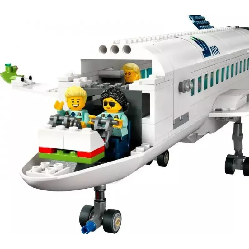 LEGO Passagierflugzeug Bauset 60367 — City-Serie, 913 Teile, 2 Minifiguren, detailliertes Interieur