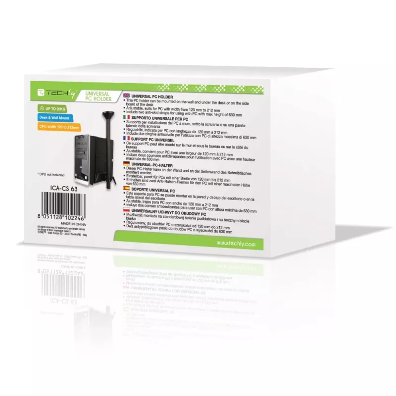 Techly ICA-CS 63 CPU-Halterung Tischmontierte CPU-Halterung Schwarz