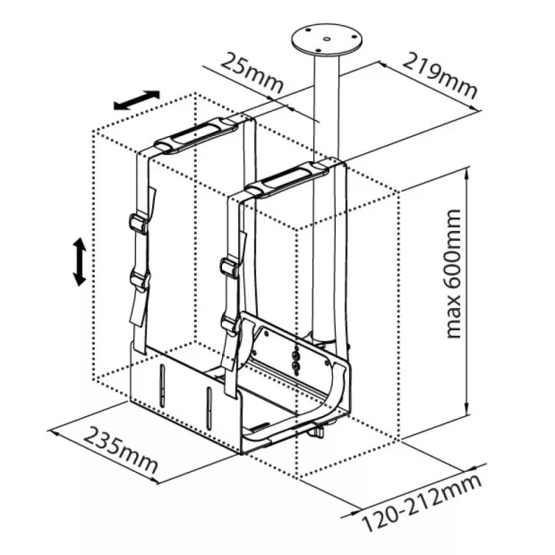 Techly ICA-CS 63 CPU-Halterung Tischmontierte CPU-Halterung Schwarz