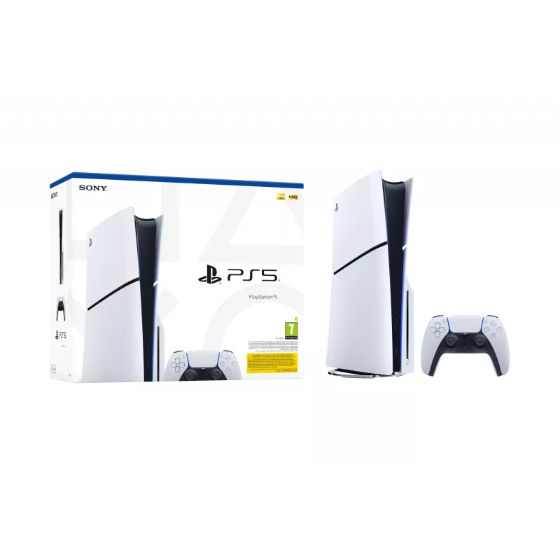 Sony PlayStation 5 (Modellgruppe - Slim), PlayStation 5, Schwarz, Weiß, 16384 MB, GDDR6, 448 GB/s, AMD