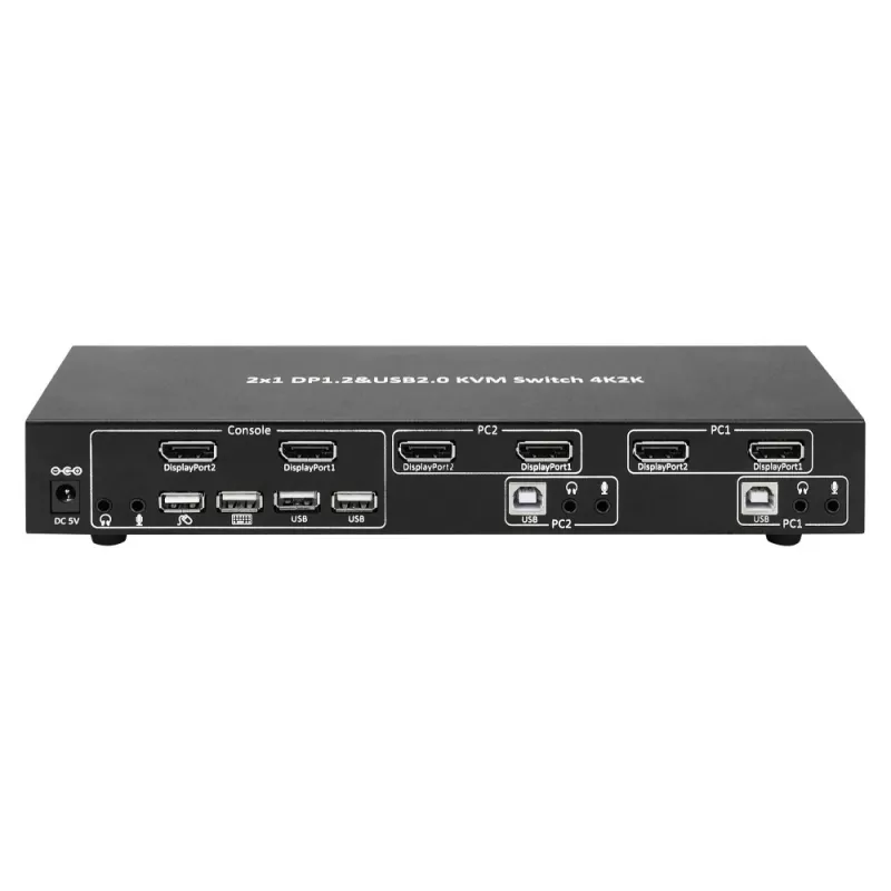 Techly IDATA DP-KVM2 KVM-Switch Schwarz