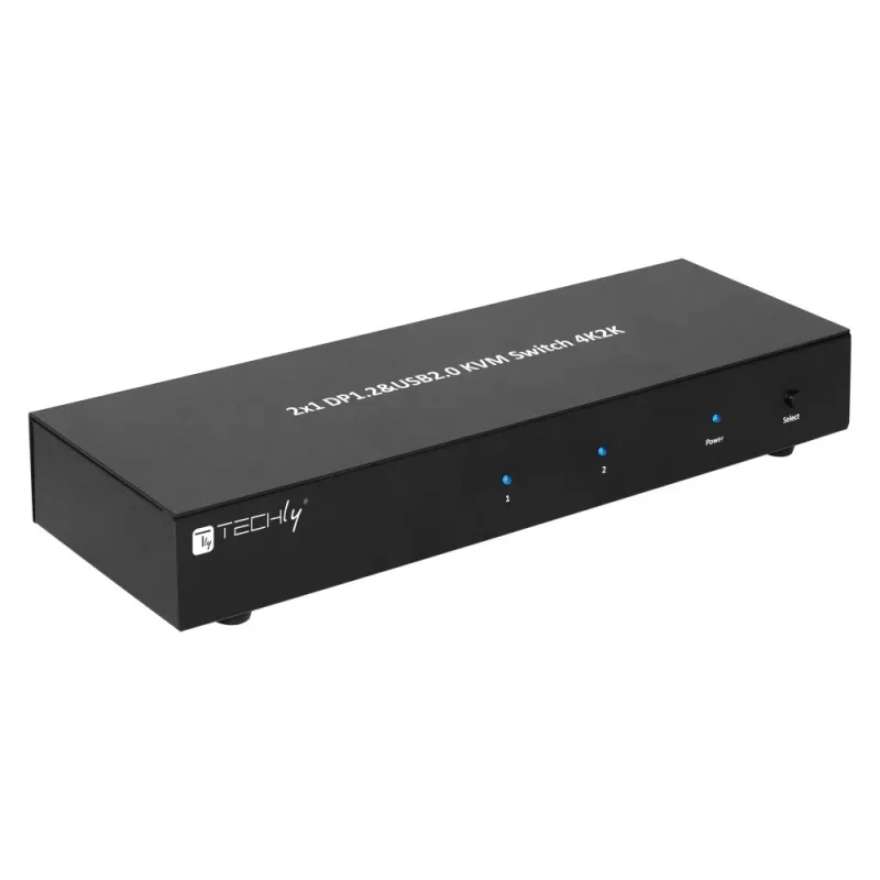 Techly IDATA DP-KVM2 KVM-Switch Schwarz