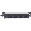 Steckdosenleiste INTELLINET 10 Zoll 1HE Rackmount, 4-fach Typ F, 250 V, 15 A, 1,8 m Kabel, grau