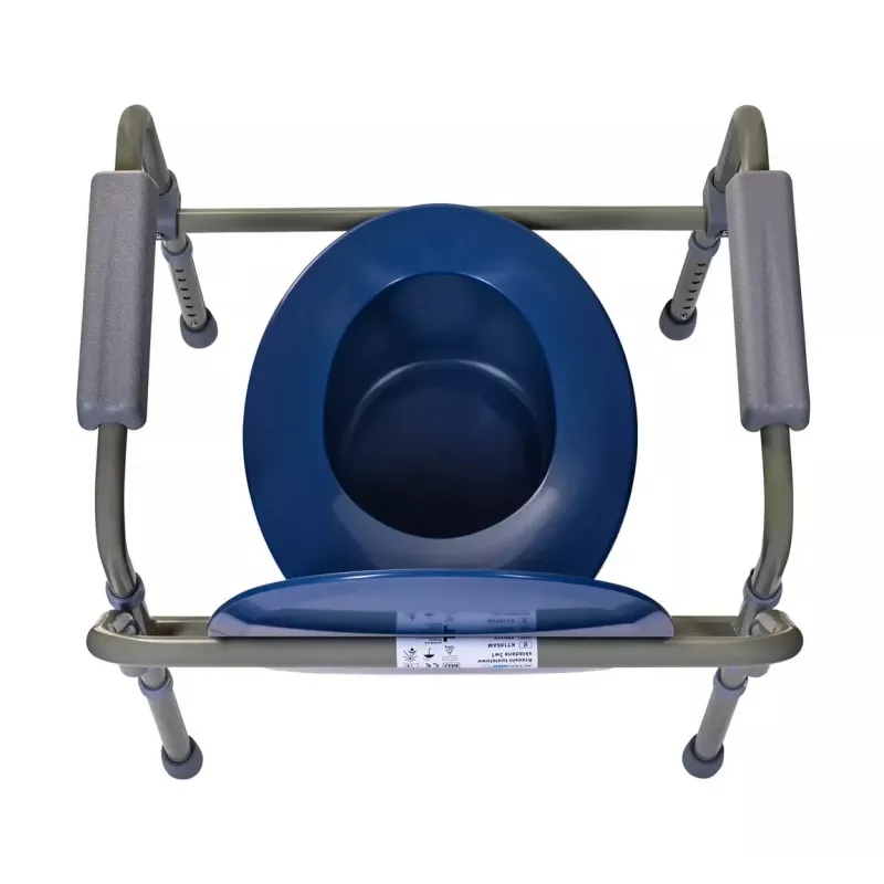 Klappbarer Toilettenstuhl ActionMed KT100AM — Polyethylenrahmen, höhenverstellbar, 5 l Topf, max. Benutzergewicht 120 kg