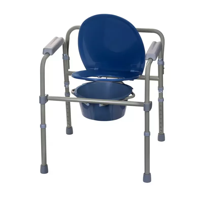 Klappbarer Toilettenstuhl ActionMed KT100AM — Polyethylenrahmen, höhenverstellbar, 5 l Topf, max. Benutzergewicht 120 kg