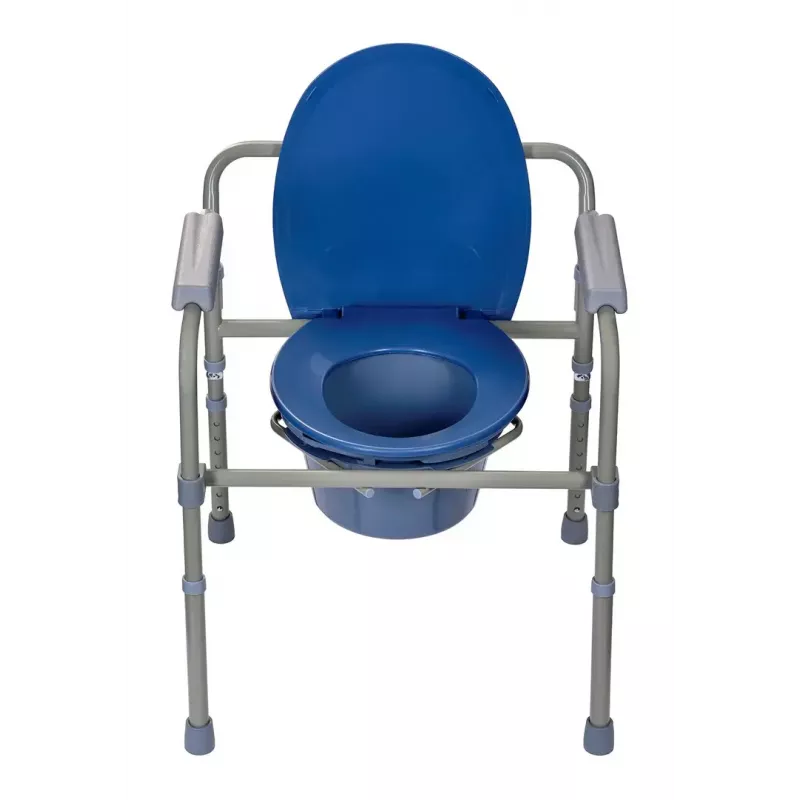 Klappbarer Toilettenstuhl ActionMed KT100AM — Polyethylenrahmen, höhenverstellbar, 5 l Topf, max. Benutzergewicht 120 kg
