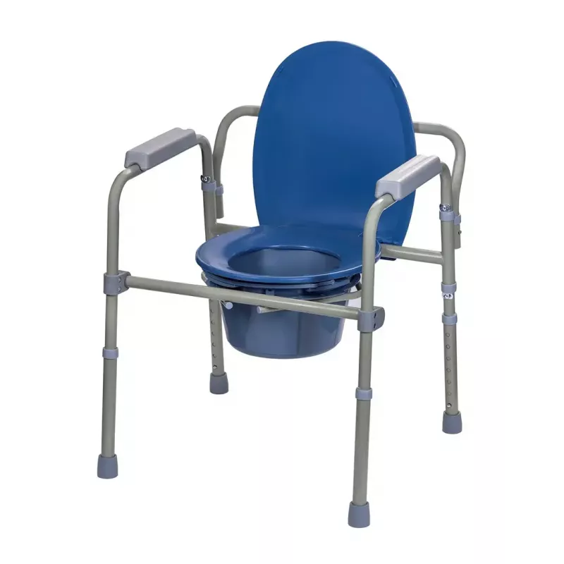 Klappbarer Toilettenstuhl ActionMed KT100AM — Polyethylenrahmen, höhenverstellbar, 5 l Topf, max. Benutzergewicht 120 kg
