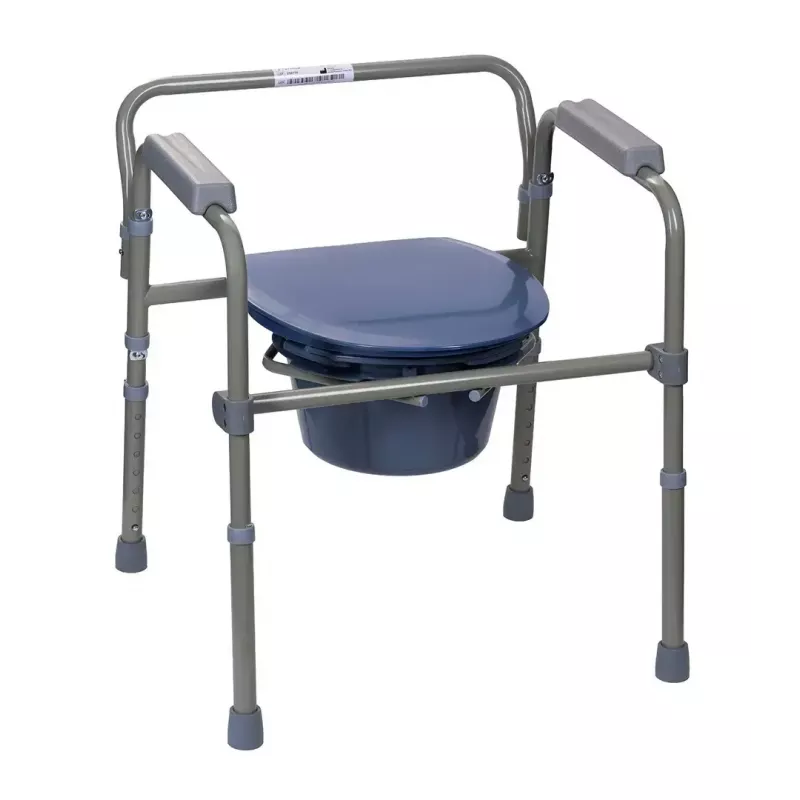 Klappbarer Toilettenstuhl ActionMed KT100AM — Polyethylenrahmen, höhenverstellbar, 5 l Topf, max. Benutzergewicht 120 kg