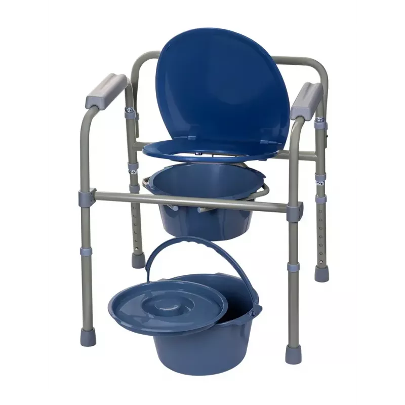 Klappbarer Toilettenstuhl ActionMed KT100AM — Polyethylenrahmen, höhenverstellbar, 5 l Topf, max. Benutzergewicht 120 kg