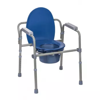 Klappbarer Toilettenstuhl ActionMed KT100AM — Polyethylenrahmen, höhenverstellbar, 5 l Topf, max. Benutzergewicht 120 kg