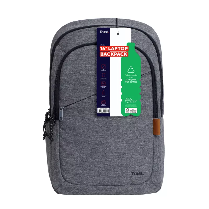 Rucksack Trust Avana 40,6 cm 16 Zoll Grau 3 Fächer