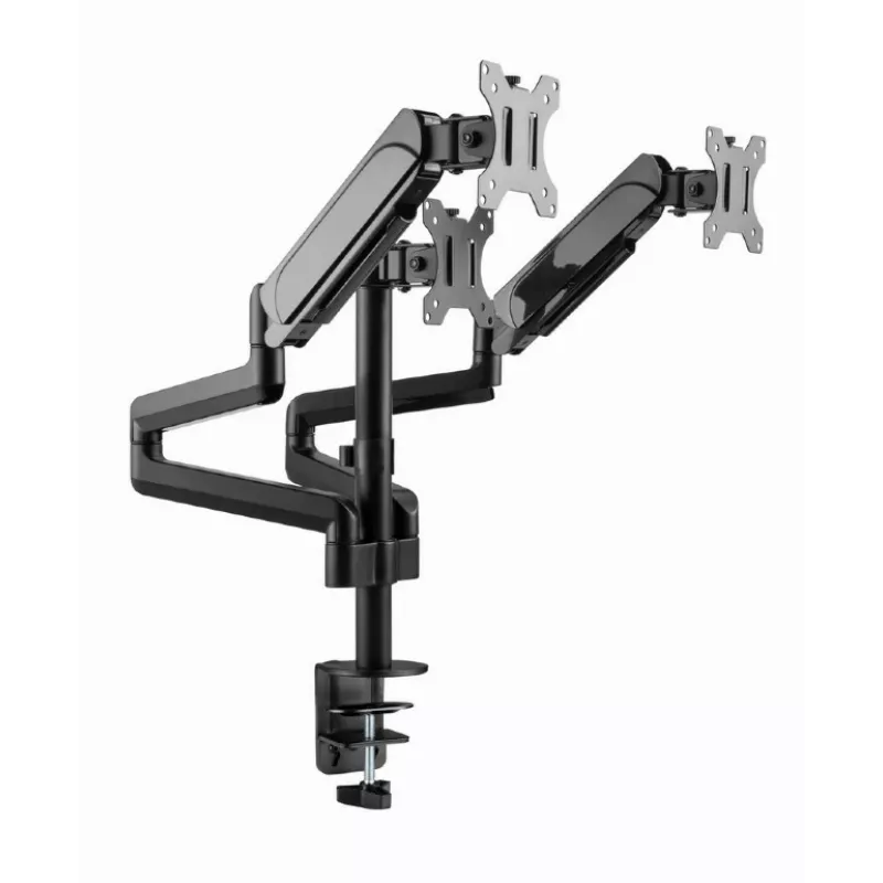 Monitorhalterung GEMBIRD MA-DA3-01 3-Arm Tischklemme/Tischdurchführung für bis zu 3×27 Zoll, VESA 75/100, Gasfeder, schwarz