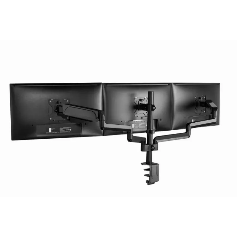 Monitorhalterung GEMBIRD MA-DA3-01 3-Arm Tischklemme/Tischdurchführung für bis zu 3×27 Zoll, VESA 75/100, Gasfeder, schwarz