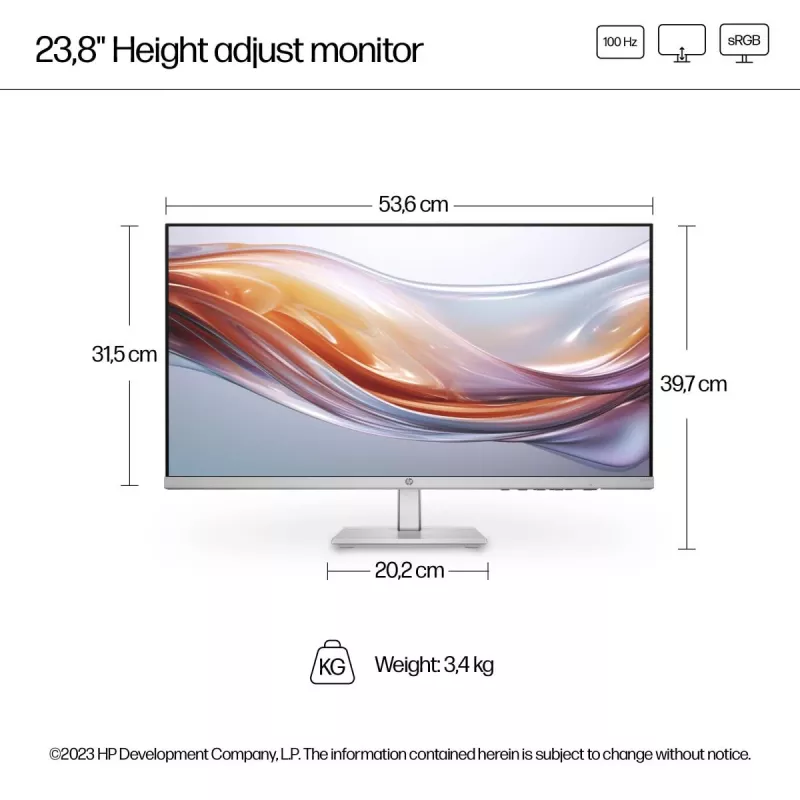HP Desktop Monitor - Series 5 524sh - 24in - 1920x1080 (FHD) - IPS - Höhenverstellbar