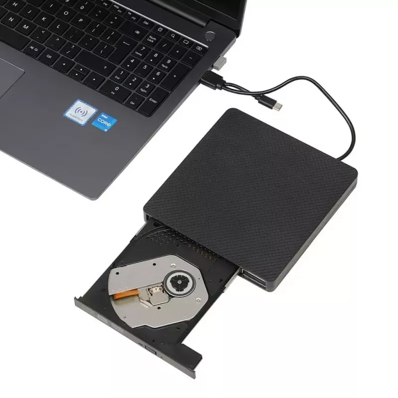 Optisches Laufwerk IBOX IED03 DVD±RW USB 3.1 Gen1 (USB-C) Schwarz, Tray, 24x CD / 8x DVD