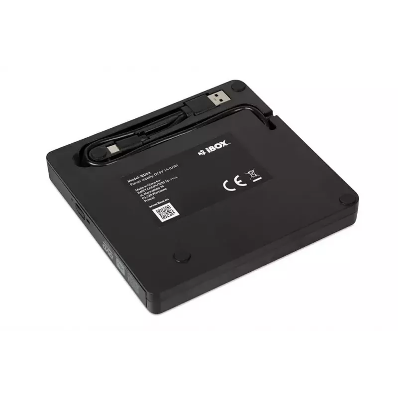 Optisches Laufwerk IBOX IED03 DVD±RW USB 3.1 Gen1 (USB-C) Schwarz, Tray, 24x CD / 8x DVD