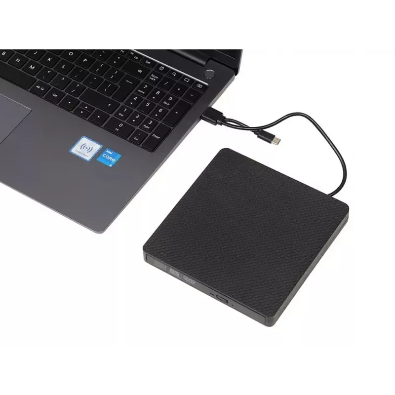 Optisches Laufwerk IBOX IED03 DVD±RW USB 3.1 Gen1 (USB-C) Schwarz, Tray, 24x CD / 8x DVD