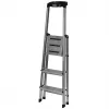 Klappleiter Krause 126313 — Aluminium-Stehleiter mit 3 Stufen, maximale Höhe 140 cm, Belastbarkeit 150 kg, rutschfeste Stufen und Füße