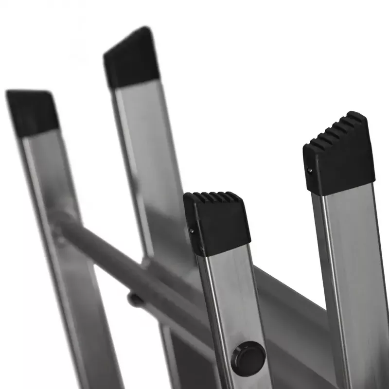 Klappleiter Krause 126313 — Aluminium-Stehleiter mit 3 Stufen, maximale Höhe 140 cm, Belastbarkeit 150 kg, rutschfeste Stufen und Füße