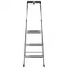 Klappleiter Krause 126313 — Aluminium-Stehleiter mit 3 Stufen, maximale Höhe 140 cm, Belastbarkeit 150 kg, rutschfeste Stufen und Füße
