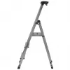 Klappleiter Krause 126313 — Aluminium-Stehleiter mit 3 Stufen, maximale Höhe 140 cm, Belastbarkeit 150 kg, rutschfeste Stufen und Füße