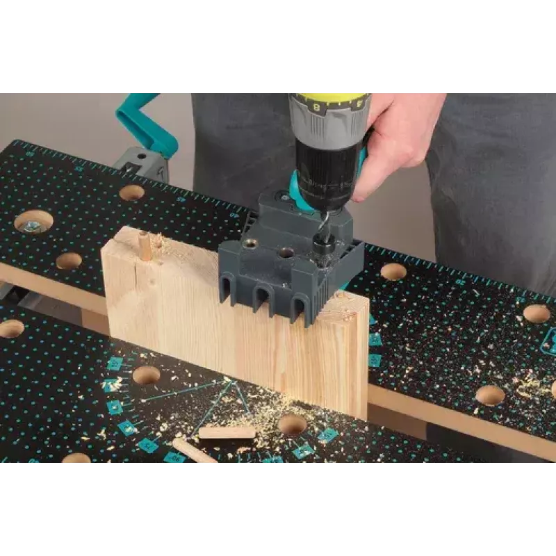 Montagewerkzeug Wolfcraft Dübelmeister für Dübel 6/8/10 mm, Plattenstärke 1,2–30 mm, Kunststoff/Stahl, schwarz