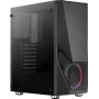 PC-Gehäuse AEROCOOL Zauron Midi Tower Schwarz — Midi-Tower, Seitenfenster, unterstützt ATX/microATX/Mini-ITX, max. GPU 32,5 cm, CPU-Kühlerhöhe 166 mm, 2x 3,5-Zoll-Einschübe, 4x 2,5-Zoll-Einschübe