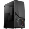 PC-Gehäuse AEROCOOL Zauron Midi Tower Schwarz — Midi-Tower, Seitenfenster, unterstützt ATX/microATX/Mini-ITX, max. GPU 32,5 cm, CPU-Kühlerhöhe 166 mm, 2x 3,5-Zoll-Einschübe, 4x 2,5-Zoll-Einschübe