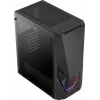 PC-Gehäuse AEROCOOL Zauron Midi Tower Schwarz — Midi-Tower, Seitenfenster, unterstützt ATX/microATX/Mini-ITX, max. GPU 32,5 cm, CPU-Kühlerhöhe 166 mm, 2x 3,5-Zoll-Einschübe, 4x 2,5-Zoll-Einschübe