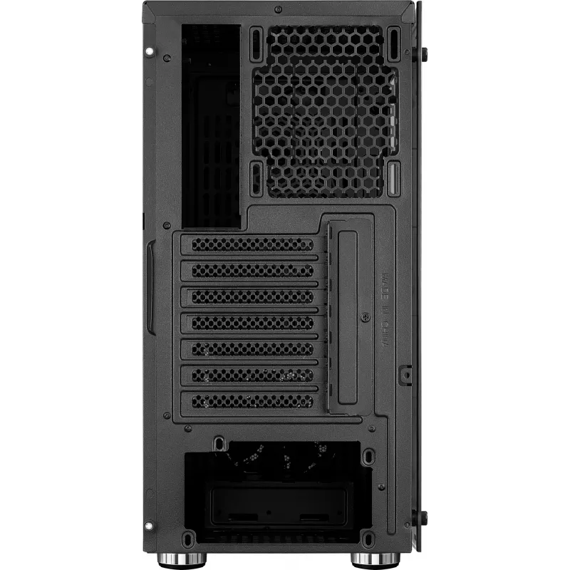 PC-Gehäuse AEROCOOL Zauron Midi Tower Schwarz — Midi-Tower, Seitenfenster, unterstützt ATX/microATX/Mini-ITX, max. GPU 32,5 cm, CPU-Kühlerhöhe 166 mm, 2x 3,5-Zoll-Einschübe, 4x 2,5-Zoll-Einschübe