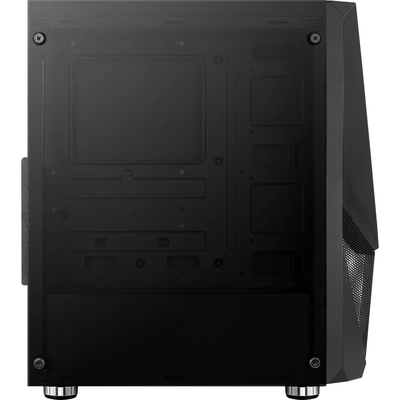 PC-Gehäuse AEROCOOL Zauron Midi Tower Schwarz — Midi-Tower, Seitenfenster, unterstützt ATX/microATX/Mini-ITX, max. GPU 32,5 cm, CPU-Kühlerhöhe 166 mm, 2x 3,5-Zoll-Einschübe, 4x 2,5-Zoll-Einschübe