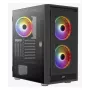 PC Midi Tower Gehäuse AEROCOOL Graphite‑G‑BK‑v2 — Schwarz, ATX/Micro‑ATX/Mini‑ITX, vorne 2×140 mm + hinten 1×140 mm