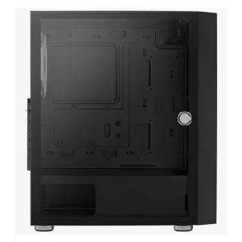 PC Midi Tower Gehäuse AEROCOOL Graphite‑G‑BK‑v2 — Schwarz, ATX/Micro‑ATX/Mini‑ITX, vorne 2×140 mm + hinten 1×140 mm