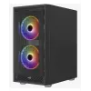 PC Midi Tower Gehäuse AEROCOOL Graphite‑G‑BK‑v2 — Schwarz, ATX/Micro‑ATX/Mini‑ITX, vorne 2×140 mm + hinten 1×140 mm