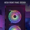 PC Midi Tower Gehäuse AEROCOOL Graphite‑G‑BK‑v2 — Schwarz, ATX/Micro‑ATX/Mini‑ITX, vorne 2×140 mm + hinten 1×140 mm