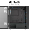 PC Midi Tower Gehäuse AEROCOOL Graphite‑G‑BK‑v2 — Schwarz, ATX/Micro‑ATX/Mini‑ITX, vorne 2×140 mm + hinten 1×140 mm