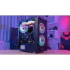 PC Midi Tower Gehäuse AEROCOOL Graphite‑G‑BK‑v2 — Schwarz, ATX/Micro‑ATX/Mini‑ITX, vorne 2×140 mm + hinten 1×140 mm