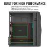 PC-Gehäuse AEROCOOL Raider Mini G V3 Mini-ITX / microATX, schwarz, Seitenfenster, grüne LED, max. GPU 285 mm, CPU-Kühler 159 mm